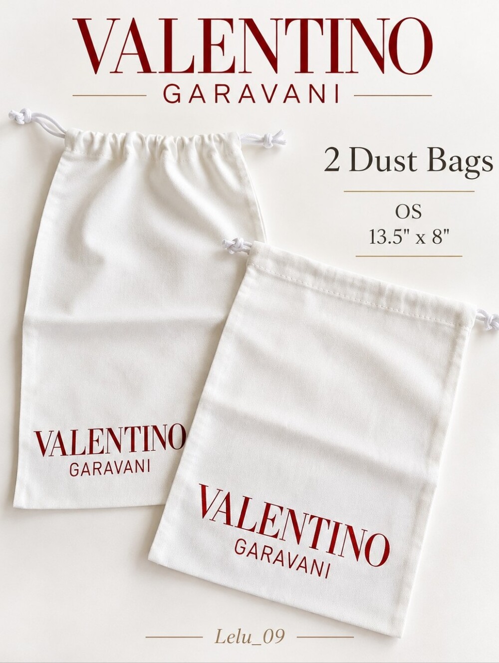 Valentino Garavani Set of 2 Authentic Dust Bags 13.5” x 8”